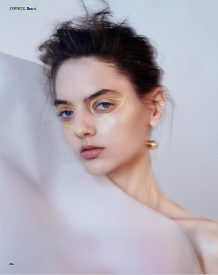 “Tahitian Moon” Statement Earrings – Gold Chain Drop Earrings Featured in Elle & L’Officiel | Miami Swim Week® Runway Jewelry