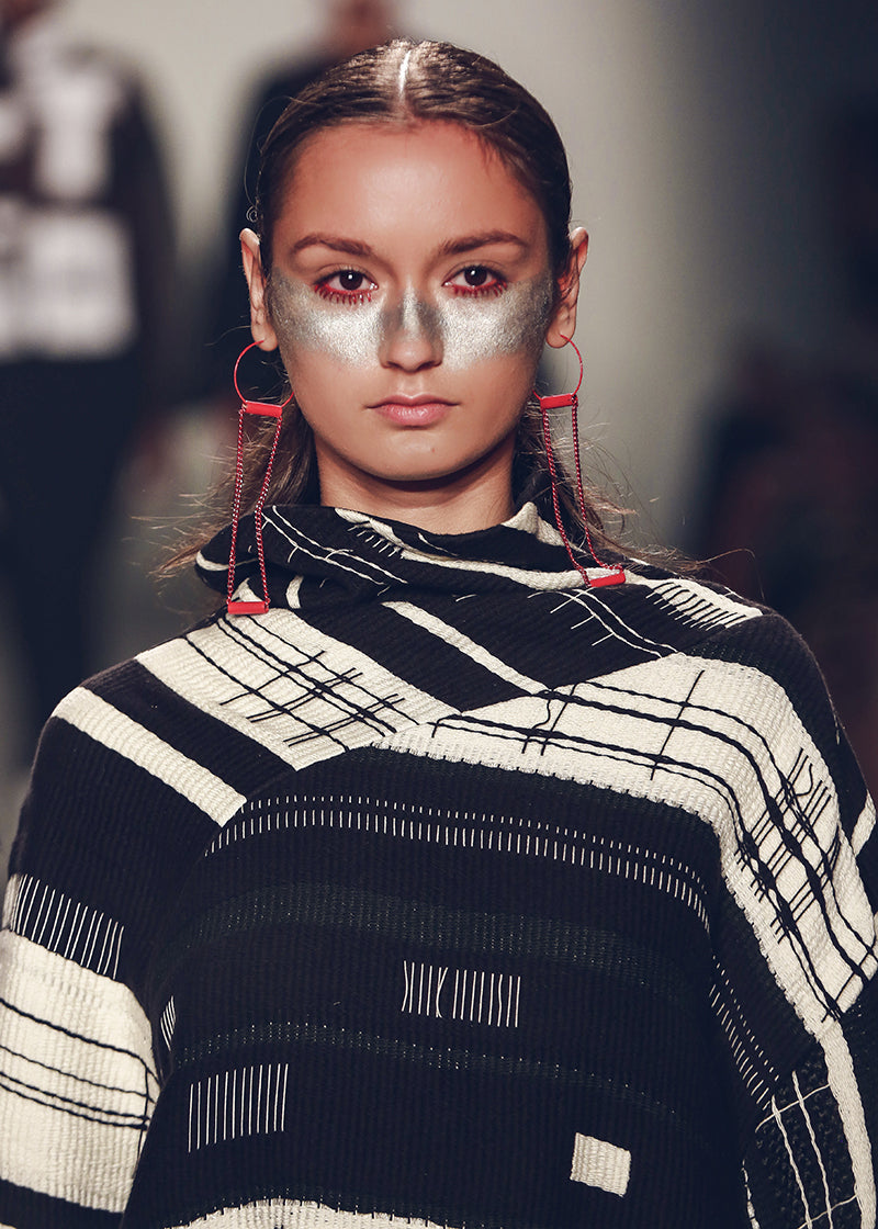 Nylon Magazine New York Fashion Week Paris Fashion Week The Who Baba O'Riley Earrings runway handmade by designer Ashley Carson fashion week runway ashleycarsondesigns.com