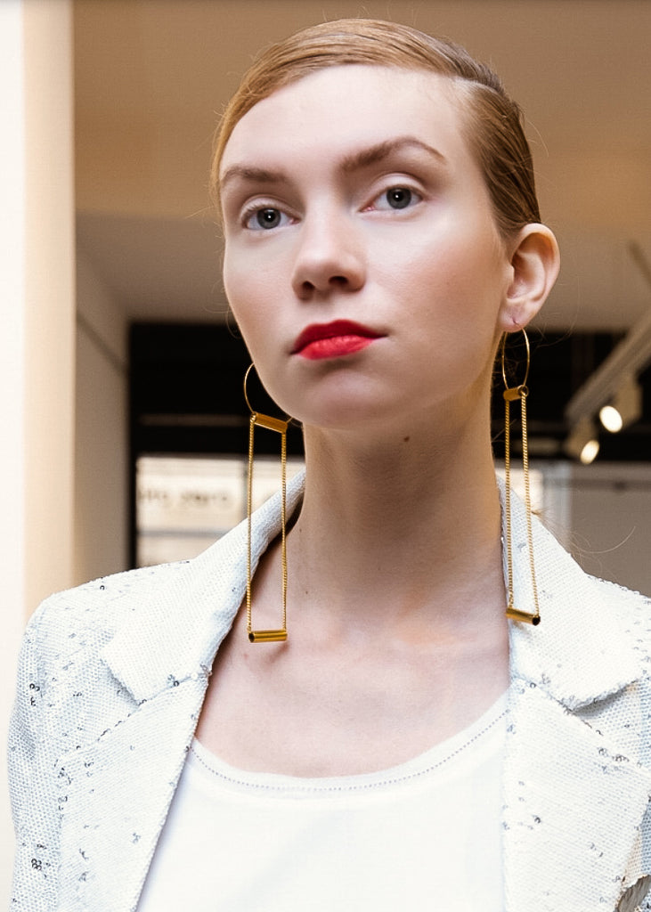 High low earrings shop