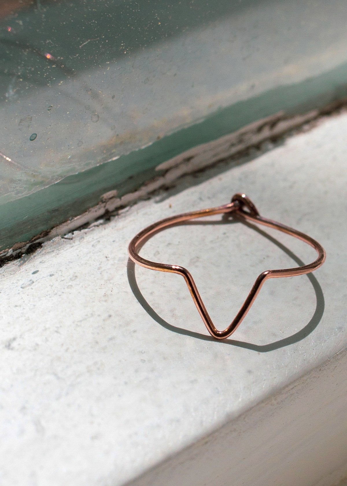 “Loverboy” Minimalist Chevron Ring – 14k Gold-Filled Stacking Band