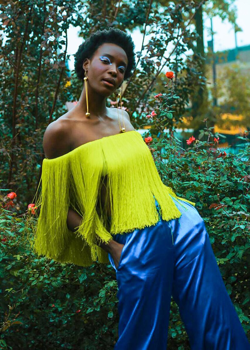 “Tahitian Moon” Statement Earrings – Gold Chain Drop Earrings Featured in Elle & L’Officiel | Miami Swim Week® Runway Jewelry