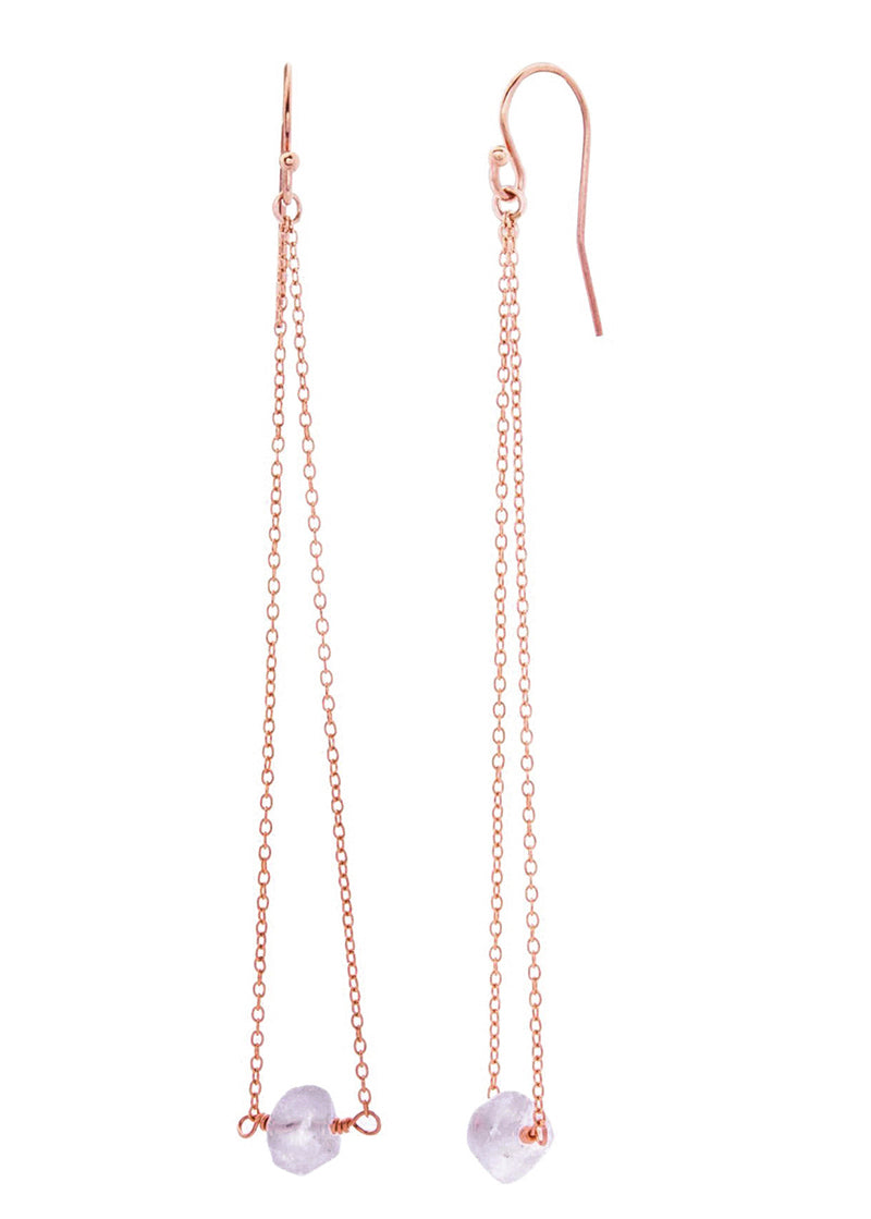 “U Got the Look” Drop Earrings – 14k Gold-Filled with Rose Quartz