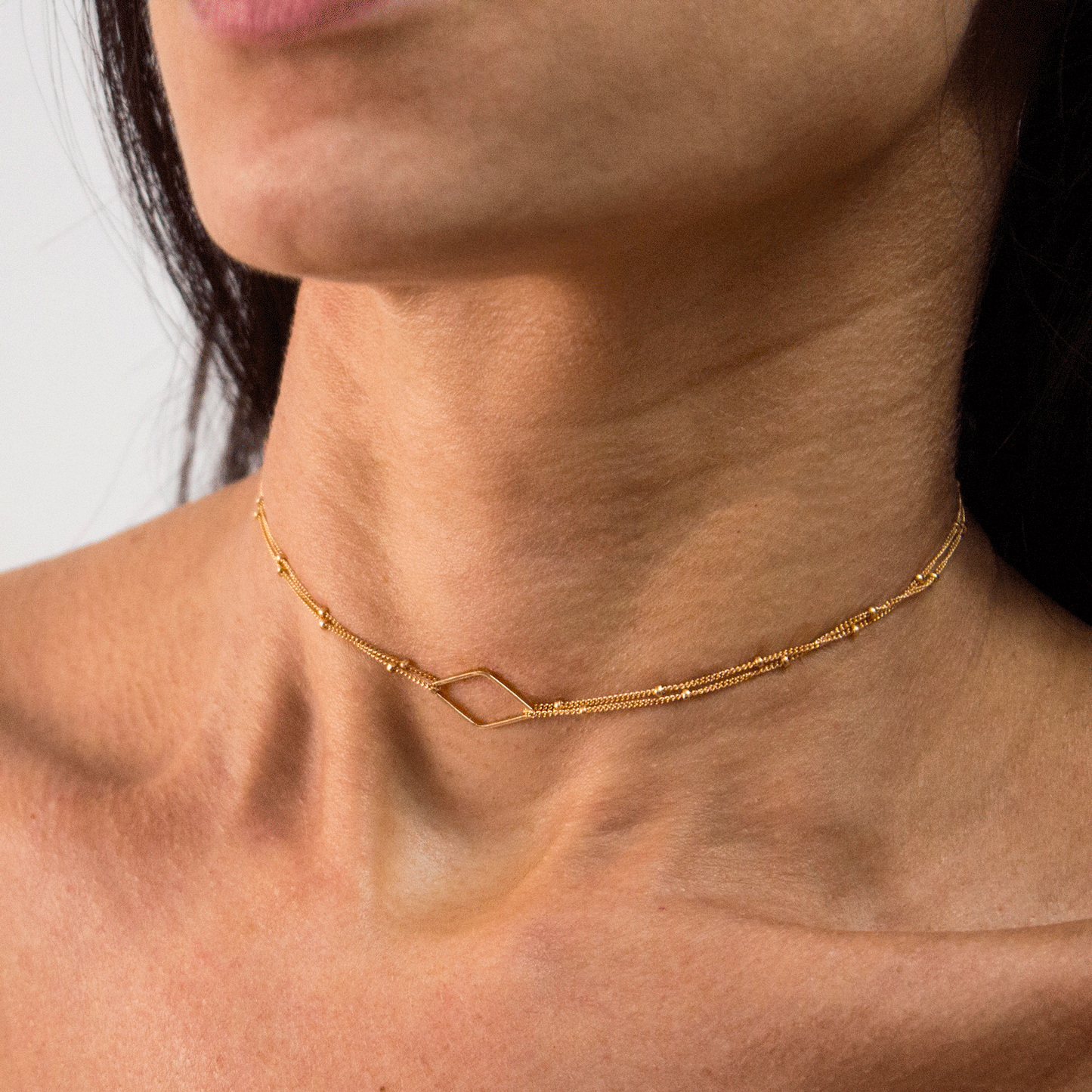“Les Artistes” Diamond Link Choker – 14k Gold-Filled Chain with Forever Gold Accent