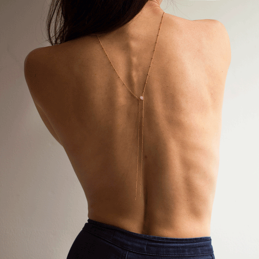 “Purple Rain” Reversible Lariat Necklace – 14k Rose Gold-Filled with Faceted Rose Quartz
