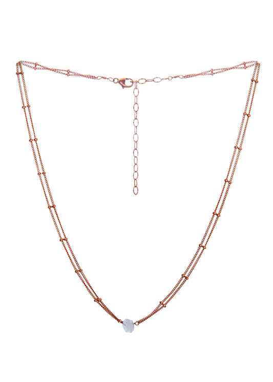 Don't Worry Baby Necklace rose gold Ashley Carson tarnish free bridal jewelry gifts ashleycarsondesigns.com